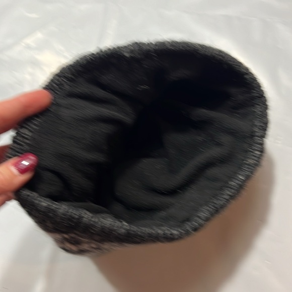 SNOWFLAKE white gray wool knit ski HAT CAP BEANIE Unisex Winter Nepal made OS - Picture 5 of 7